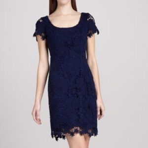 Lilly Pulitzer Marta Dress in True Navy, Truly Floral Lace, Size 10